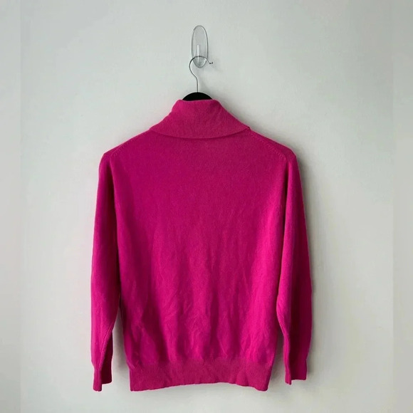 Cashmere collection bright  pink turtleneck sweater - Picture 11 of 14